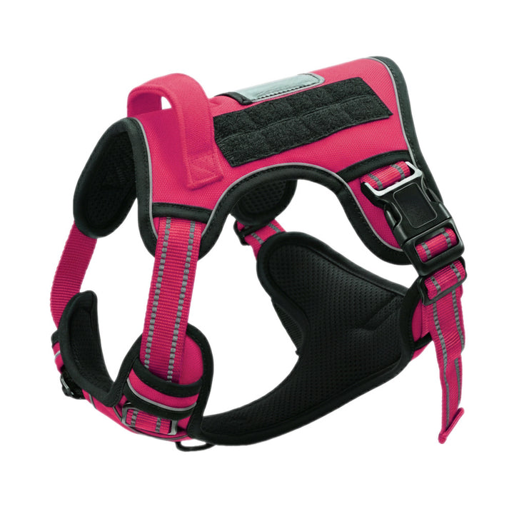 Padded no-pull tactical dog harness with sturdy handle and reflective trim Bowlift
