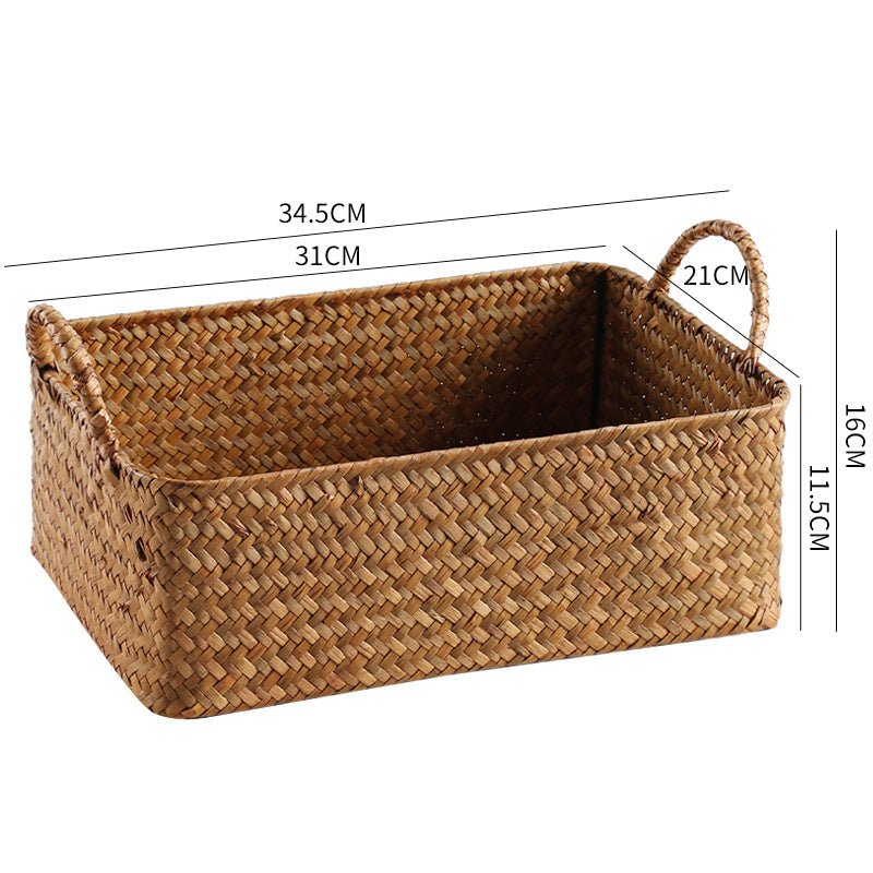 Handwoven Natural Storage Basket Bowlift