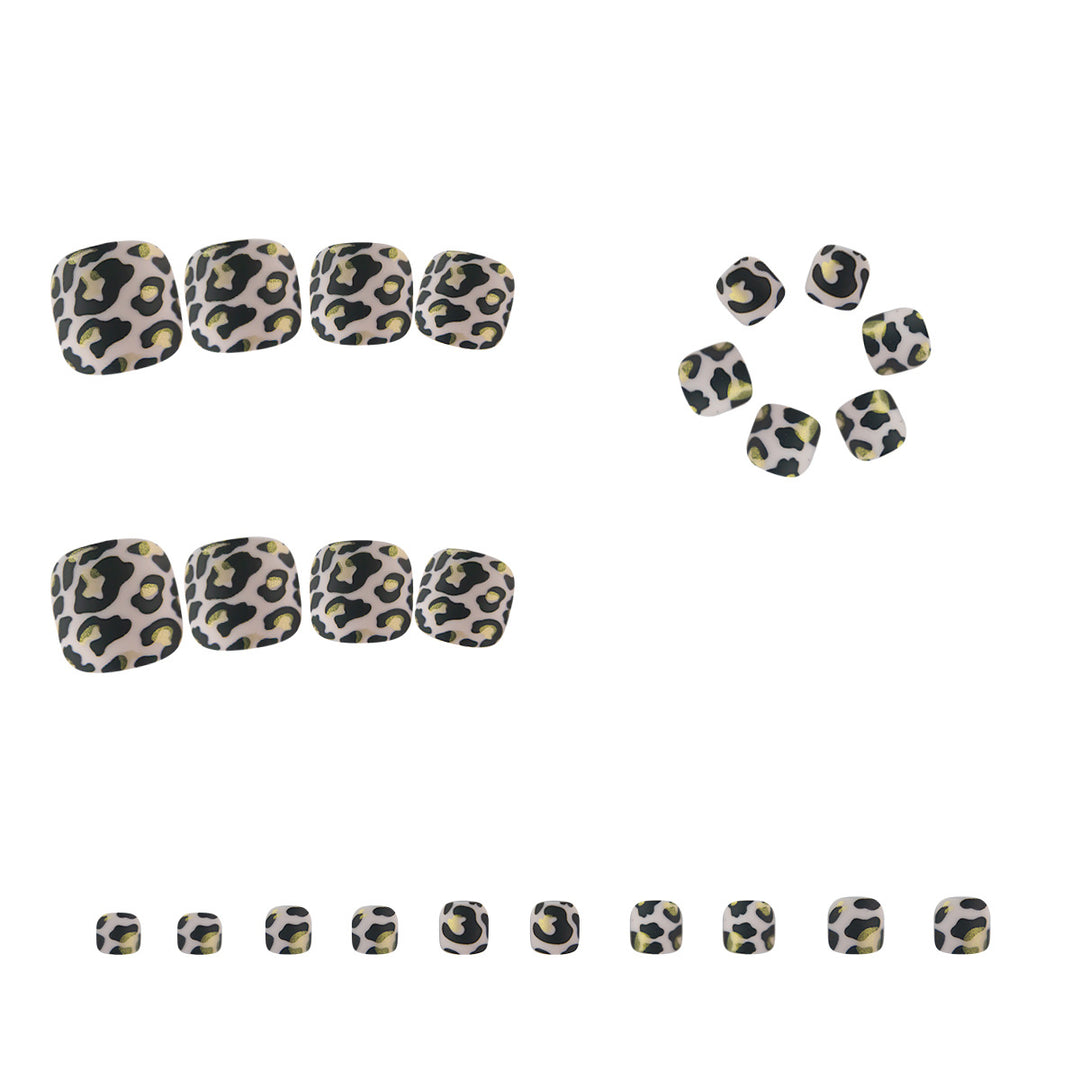 Artistic Leopard Print Toe Nail Art Bowlift