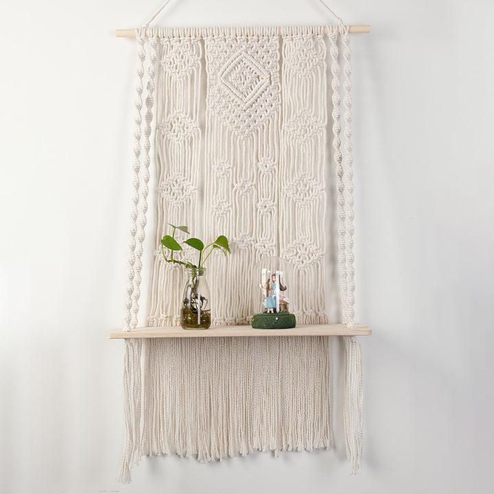 Macrame Wall Shelf with Hanger Bowlift