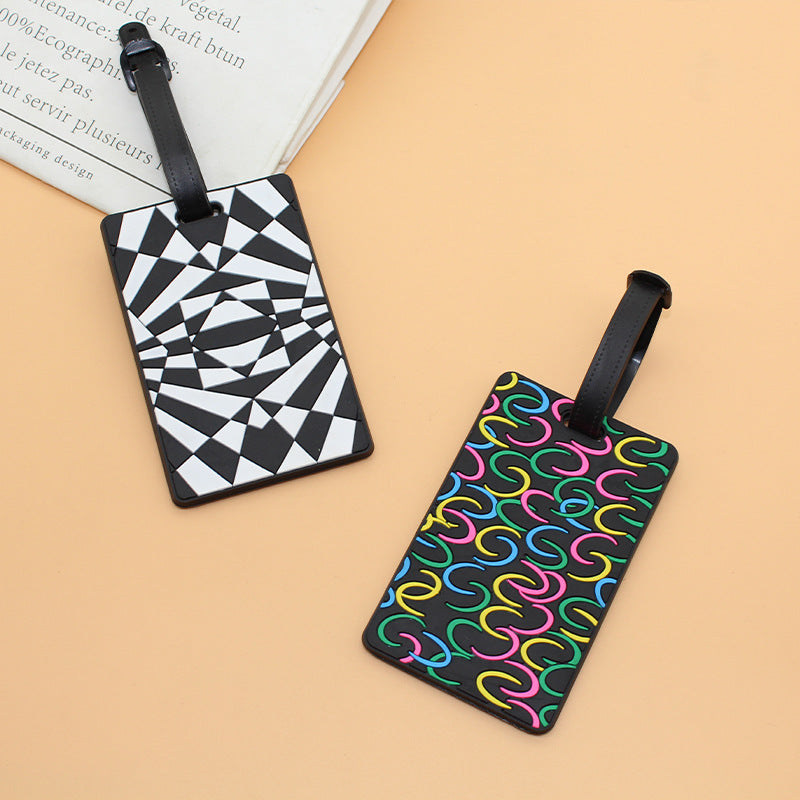 Unisex Luggage Tag with Modern Geometric Design Bowlift