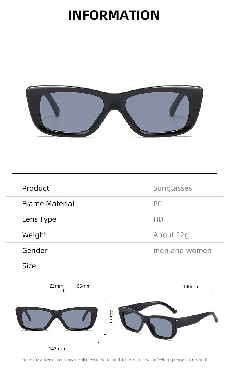 Ladies fashionable sunglasses with rectangular frame Bowlift