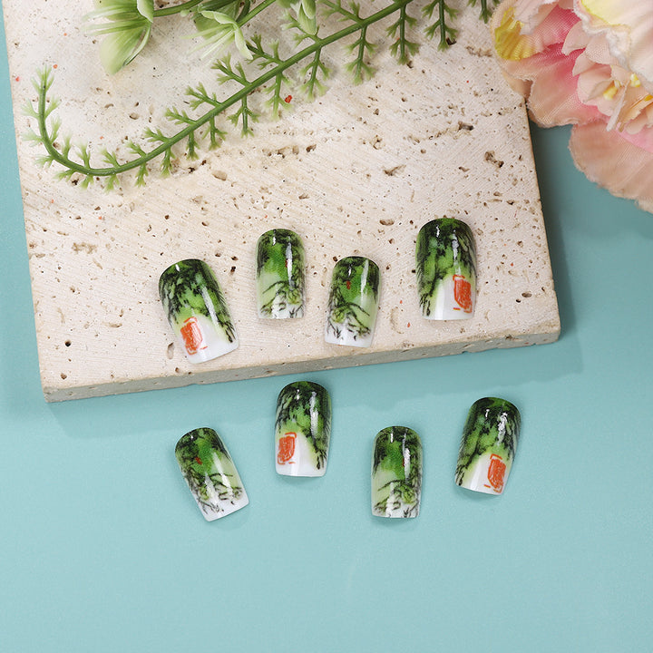 Artificial nails with bamboo design Bowlift