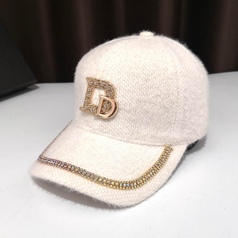 Women's Luxury Embellished Fleece Baseball Cap Bowlift