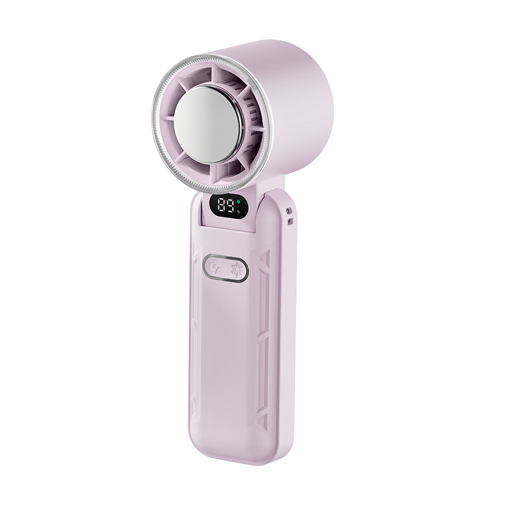 Women's compact portable fan with digital temperature display Bowlift
