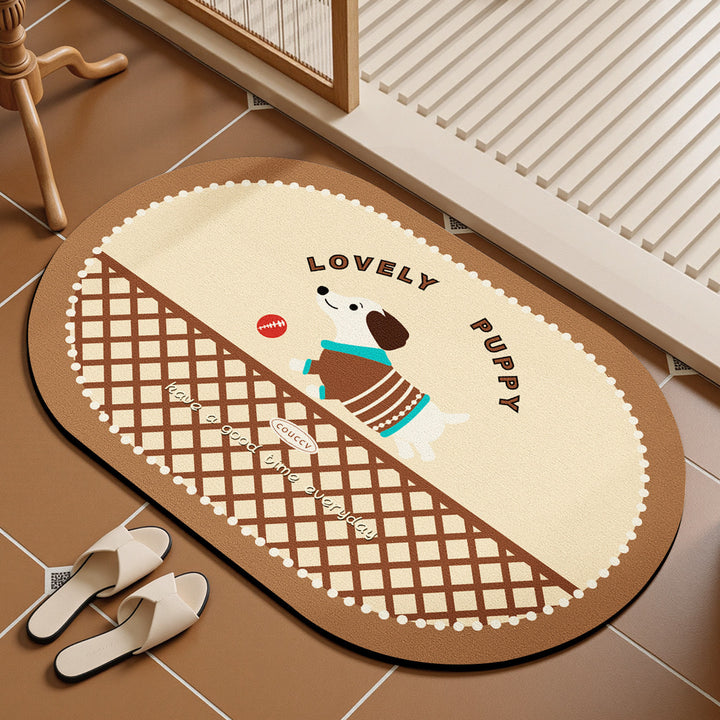 Playful Dog-Themed Bath Mat