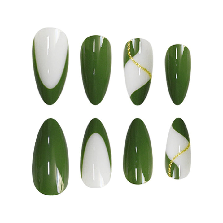 Elegant Stiletto Press-On Nail Extensions with Artistic Design Bowlift