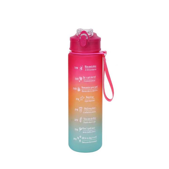 Women's Motivation Water Bottle with Integrated Time Marking Bowlift