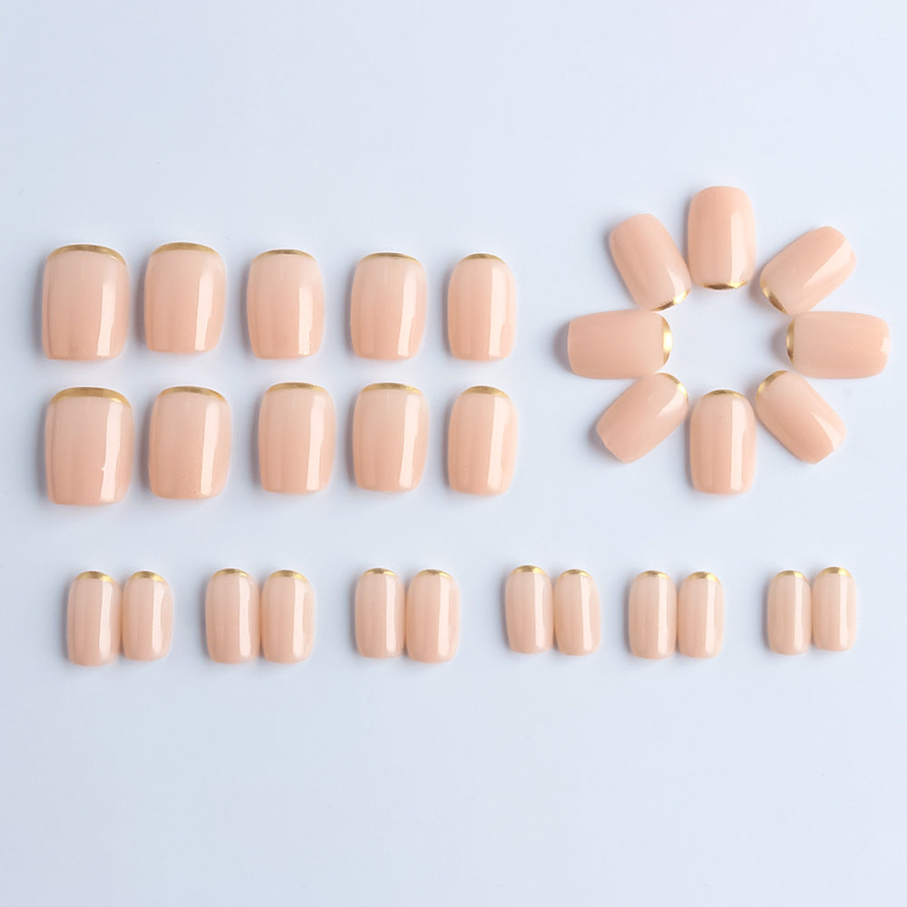 Decorative French Tip Press-On Nails Bowlift