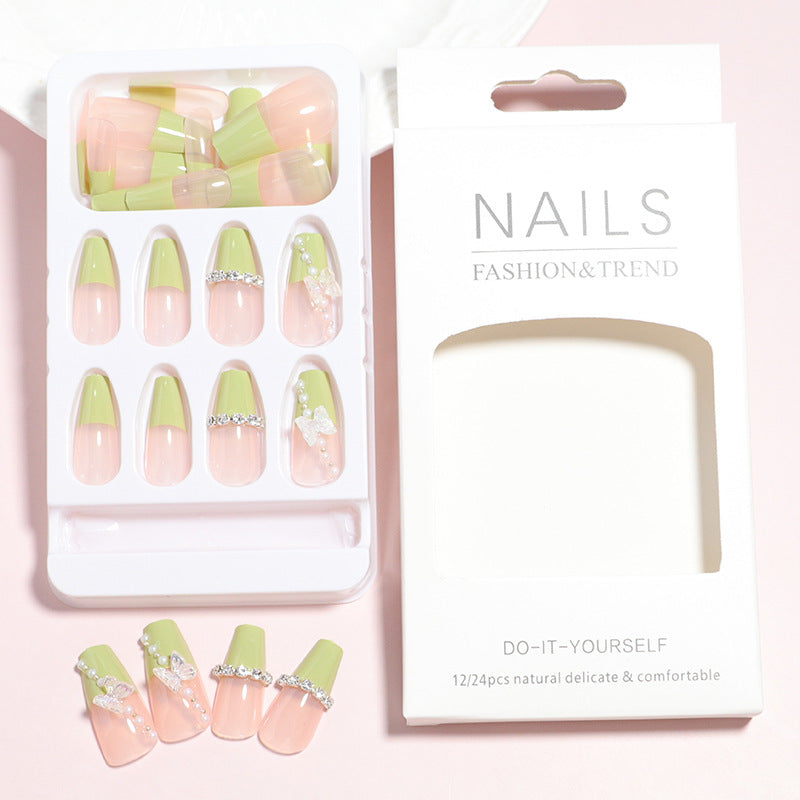 Decorative Press-On Nail Set with 3D Accents Bowlift