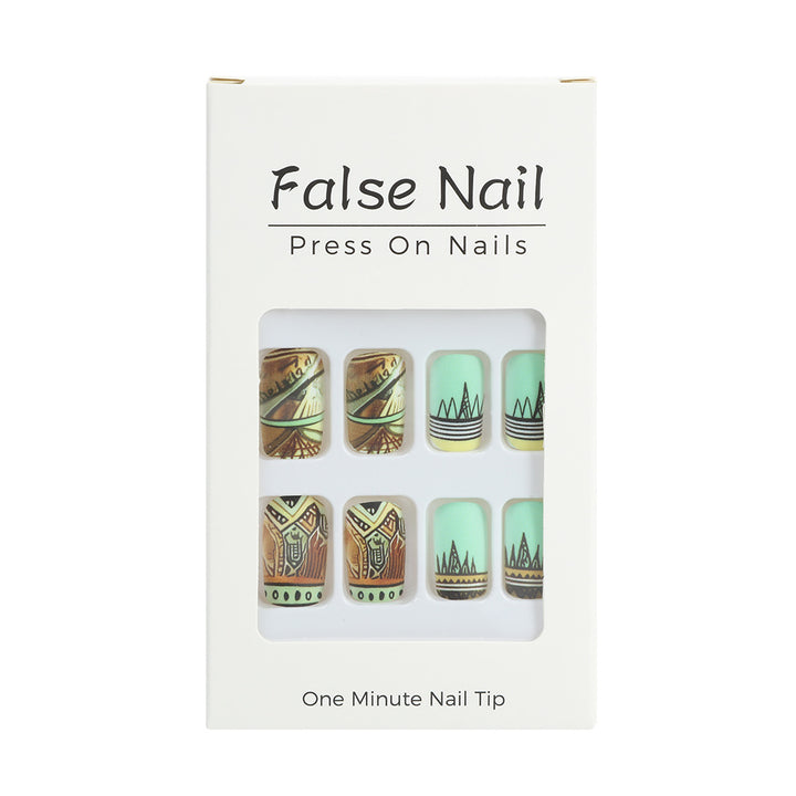 Artificial nails with creative ethnic design Bowlift
