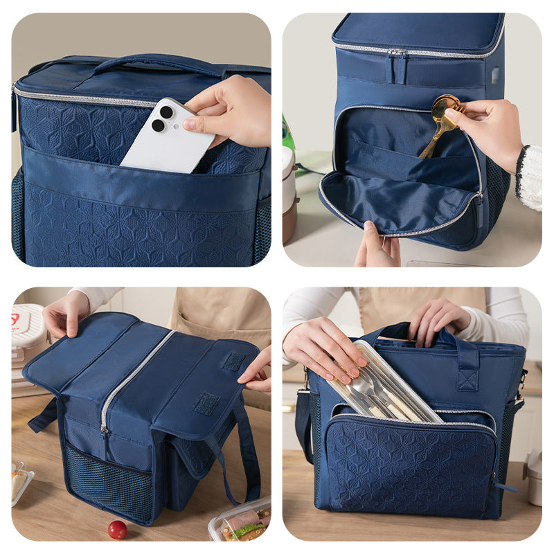 Insulated Cooler Bag With Integrated Compartments Bowlift