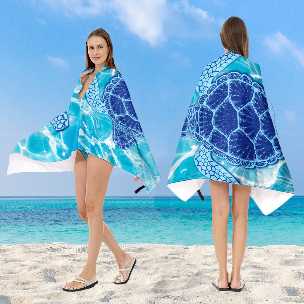 Hooded sun tent for the beach with creative mandala design Bowlift