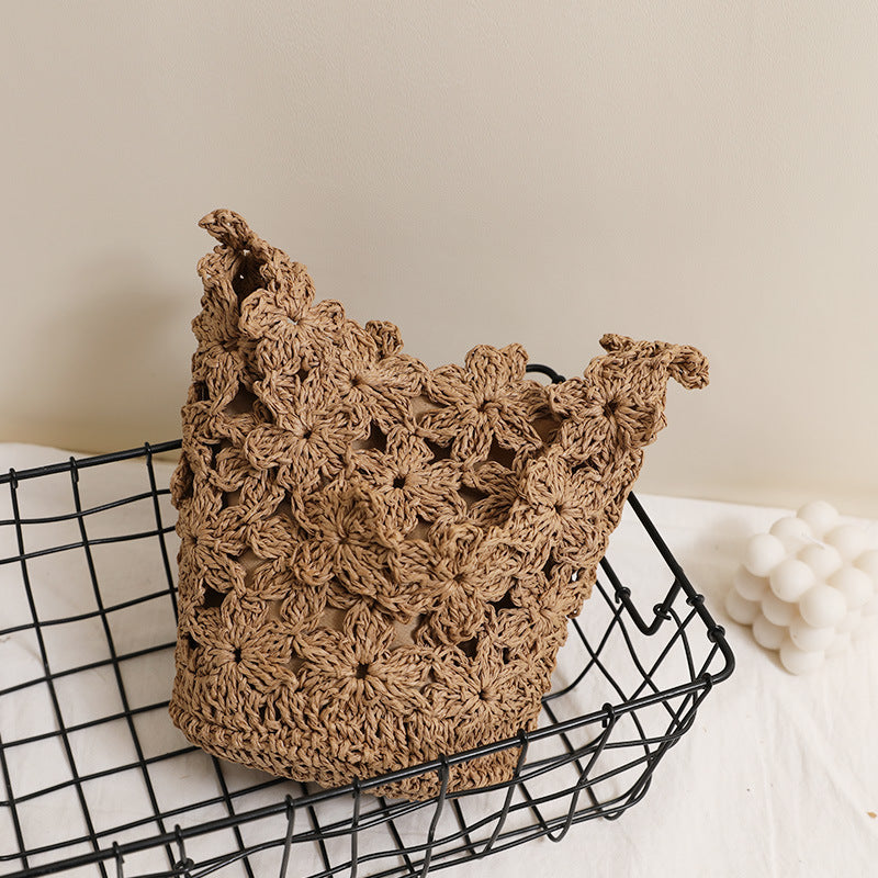 Handcrafted Macrame Bag In Floral Design Bowlift