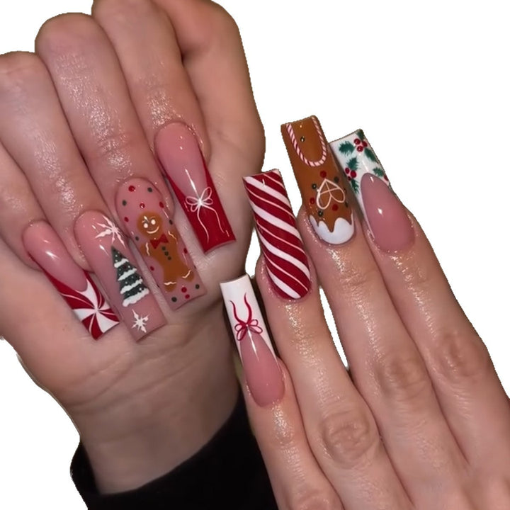 Artificial nail set with festive Christmas design Bowlift 1789118905
