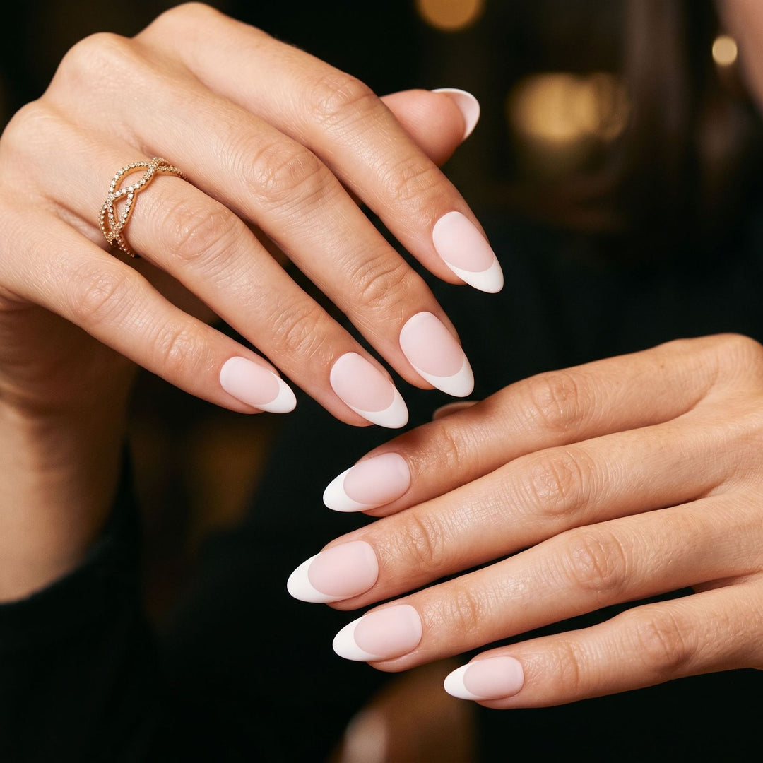 Elegant French Tip Press-On Nails Bowlift 1789389076