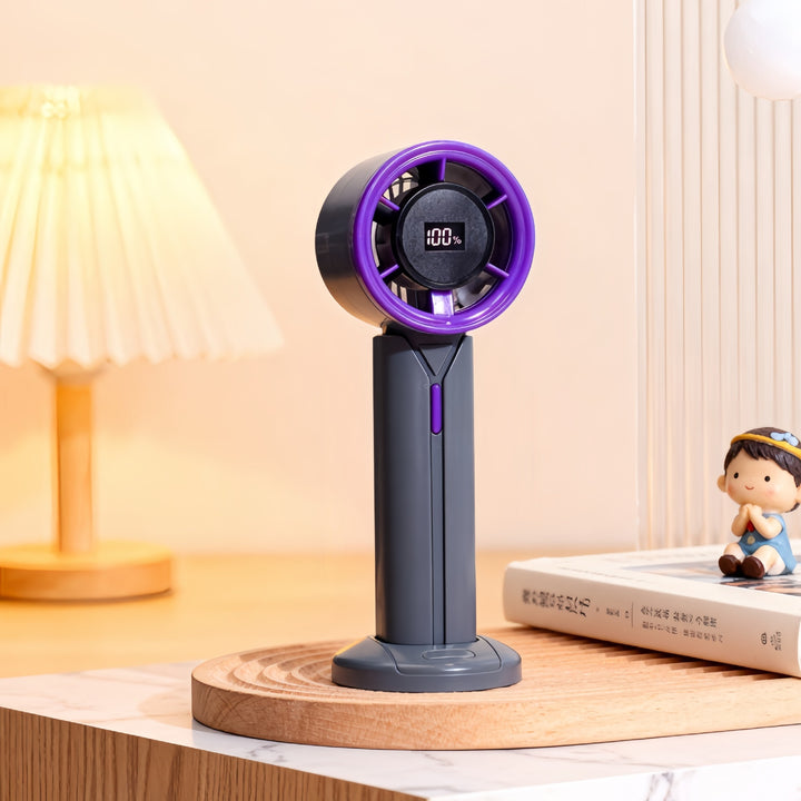 Women Portable Fan with USB Connection and Digital Display Bowlift