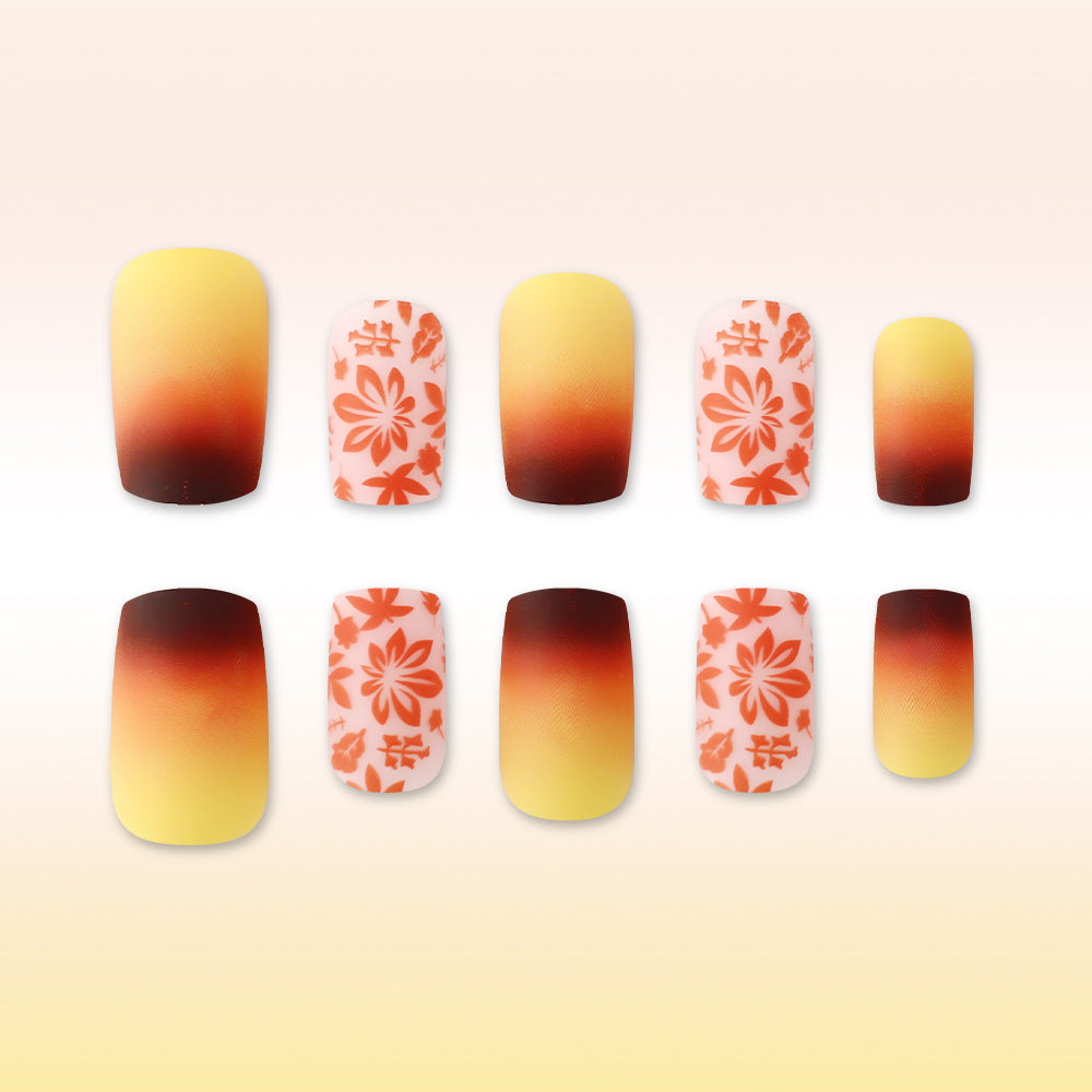 Artistic Gradient Floral Nail Design Bowlift