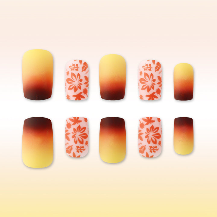Artistic Gradient Floral Nail Design Bowlift