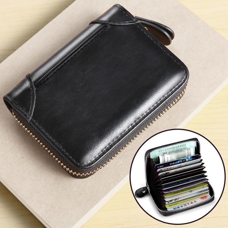 Premium Leather Zippered Wallet Bowlift