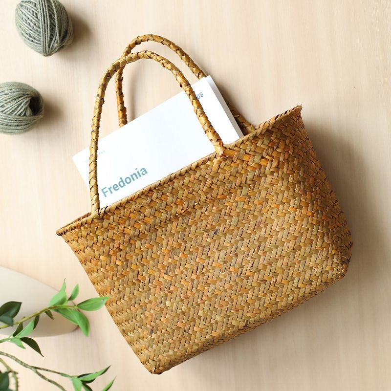 Woven Straw Shopping Basket Bowlift