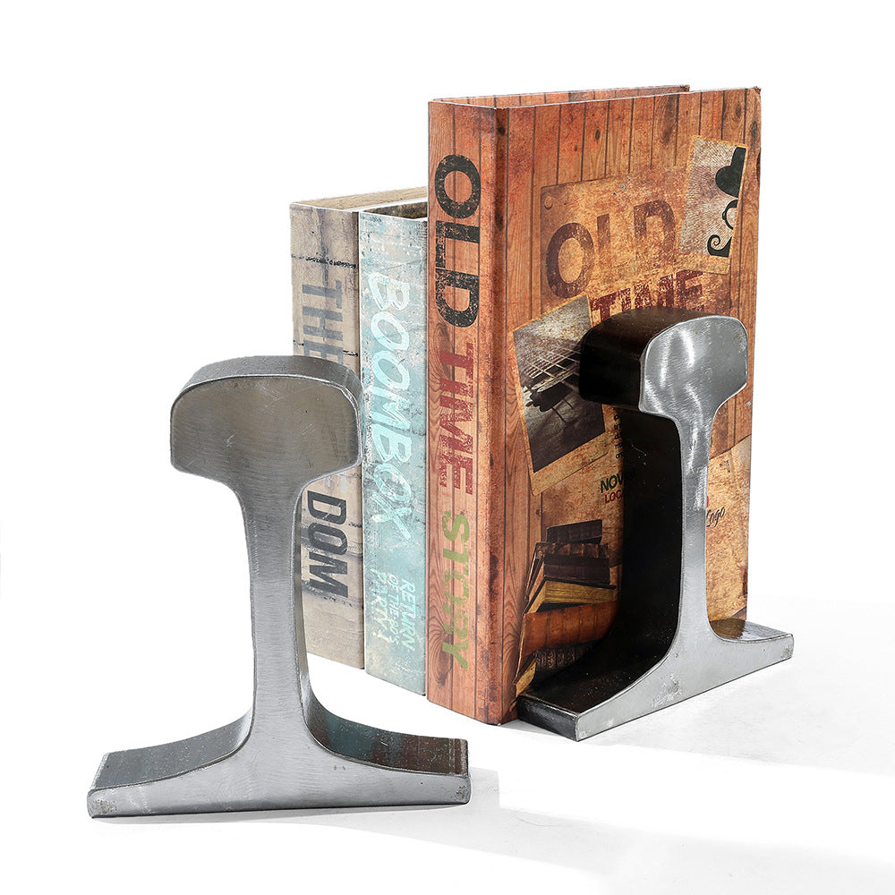 Industrial-Style Metal Bookends