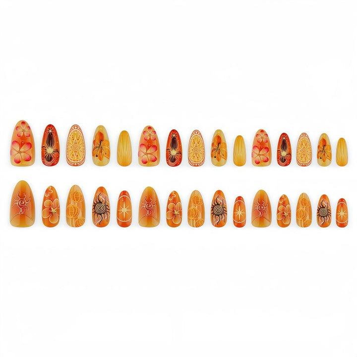 Artificial nails with elegant floral design Bowlift