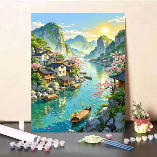 Scenic Landscape DIY Paint by Numbers Art Kit Bowlift