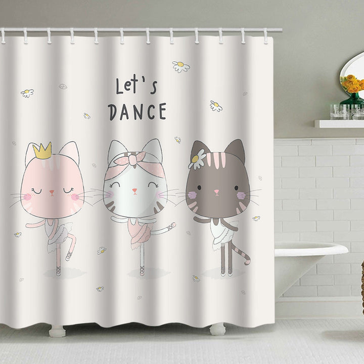 Artistic Dog Illustration Shower Curtain Bowlift