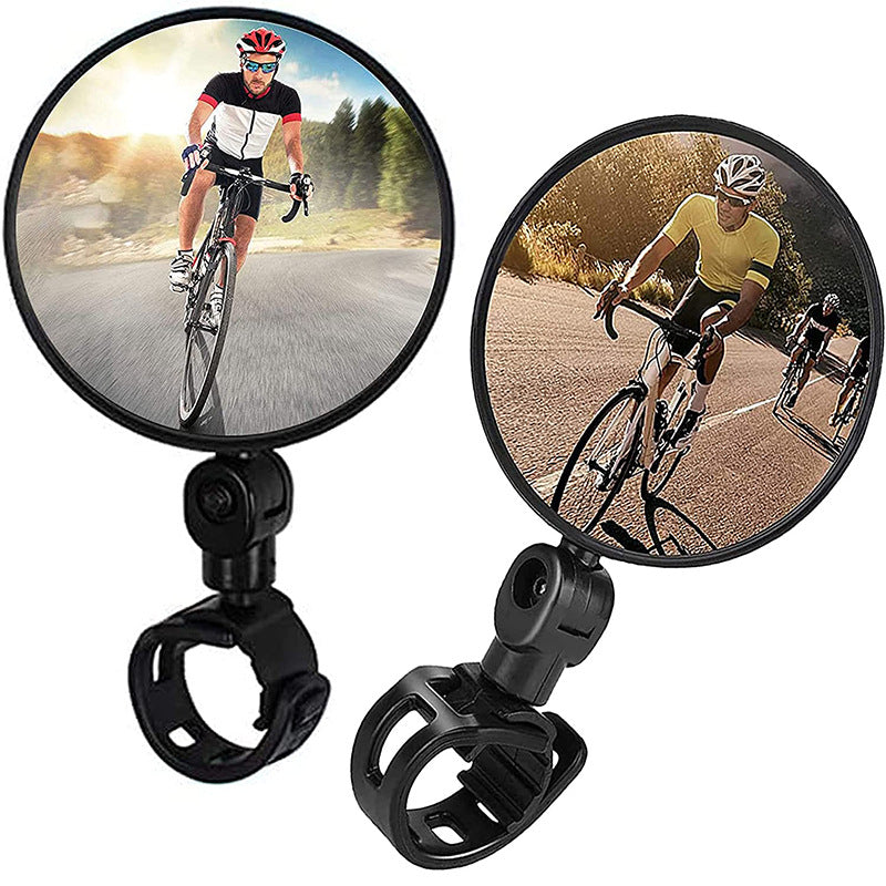 adjustable convex handlebar safety mirror with universal clamp for road and mountain bikes Bowlift