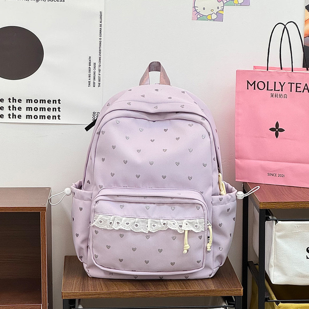 Playful Heart Patterned Backpack