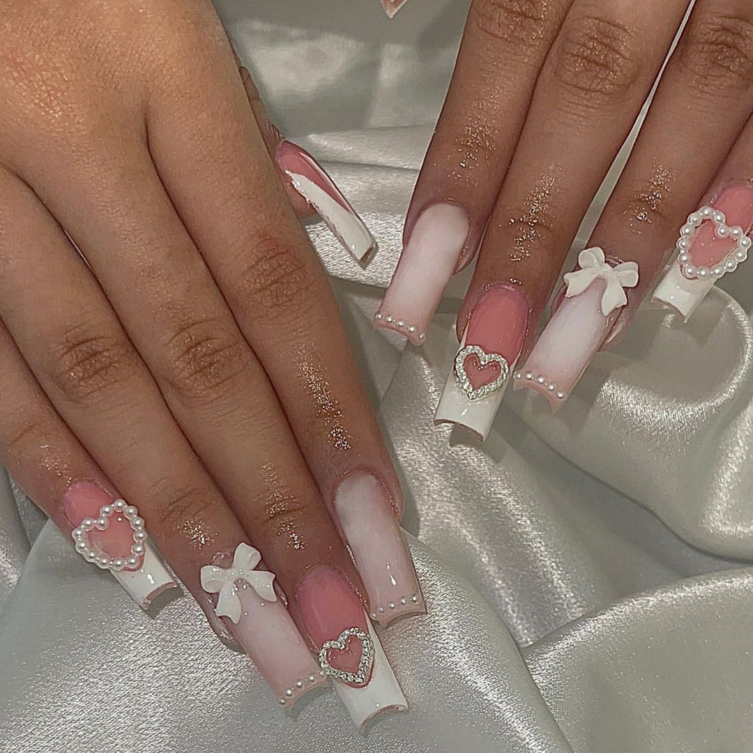 Decorative 3D Heart and Bow Nail Art Bowlift