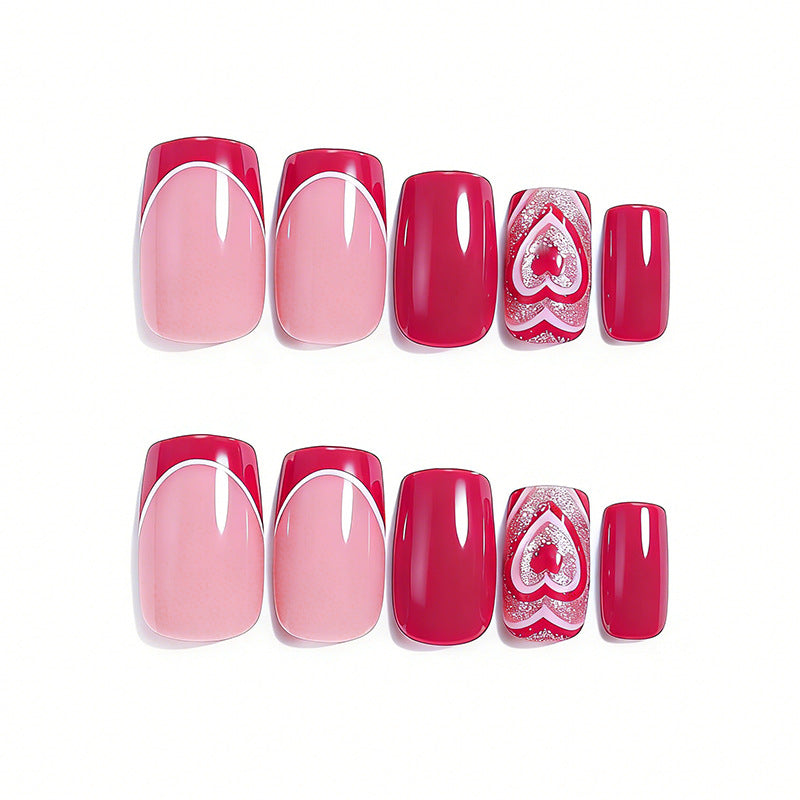Heart-Embellished Nail Art Bowlift