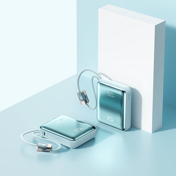 Ultra-Slim Power Bank with Integrated Charging Port and Digital Charge Indicator Bowlift