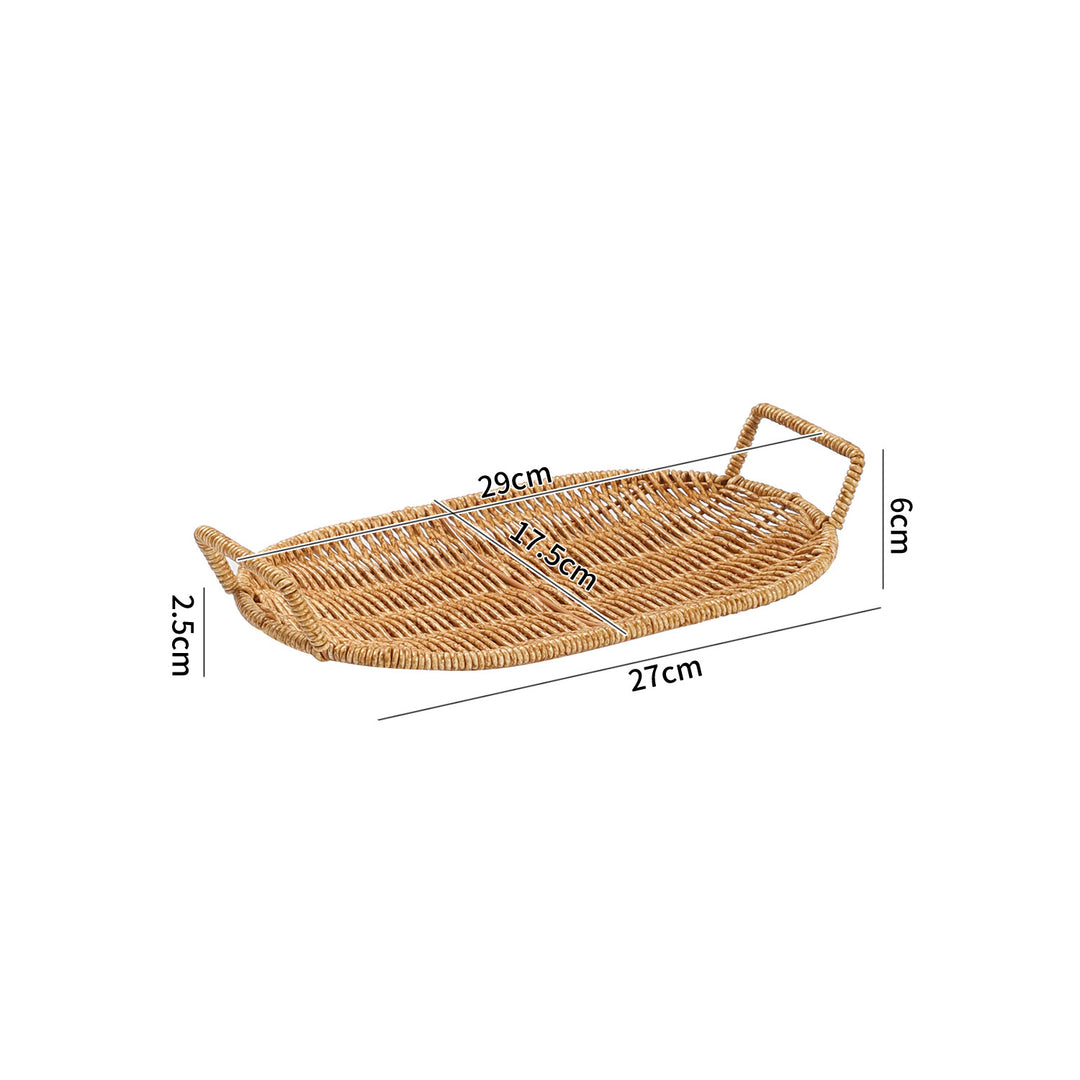 Handwoven Round Serving Tray with Ergonomic Handles Bowlift