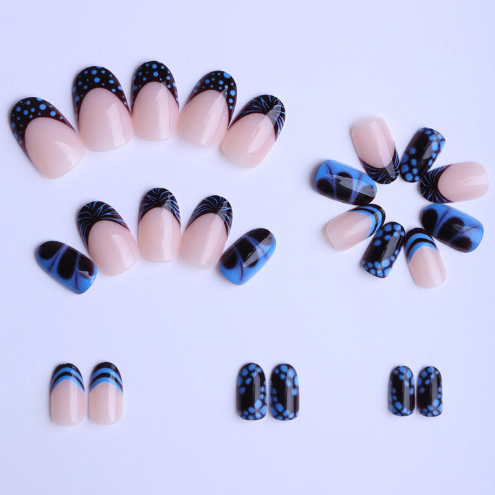 Artificial nails with modern geometric design Bowlift