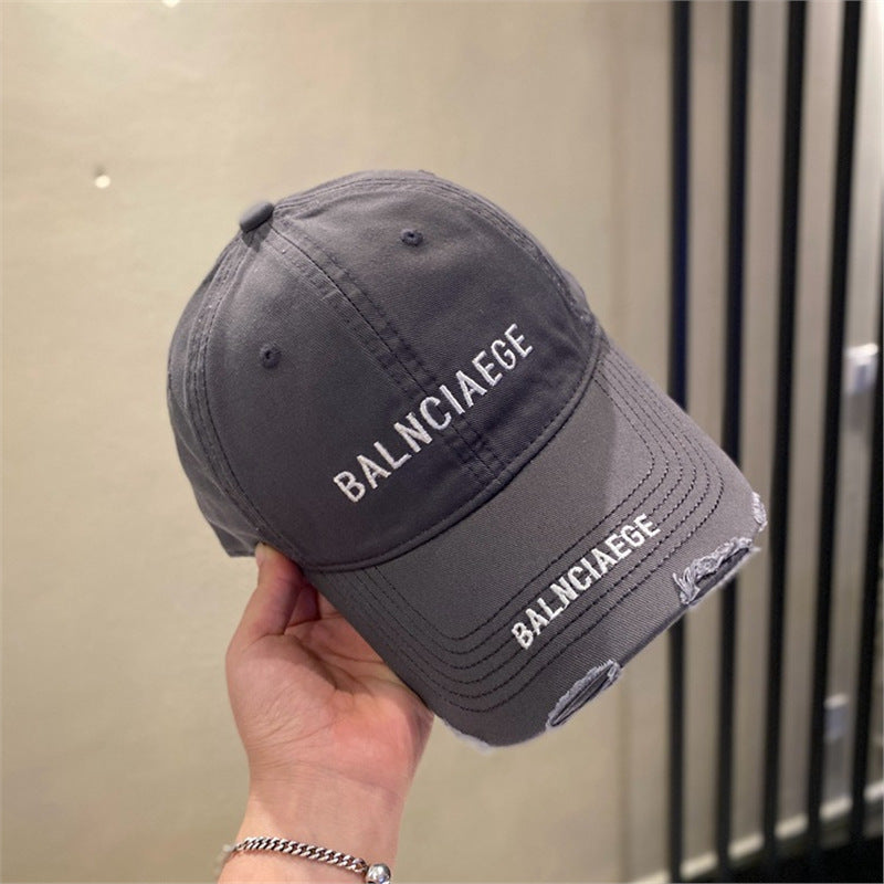 Men's Distressed Adjustable Baseball Cap Bowlift