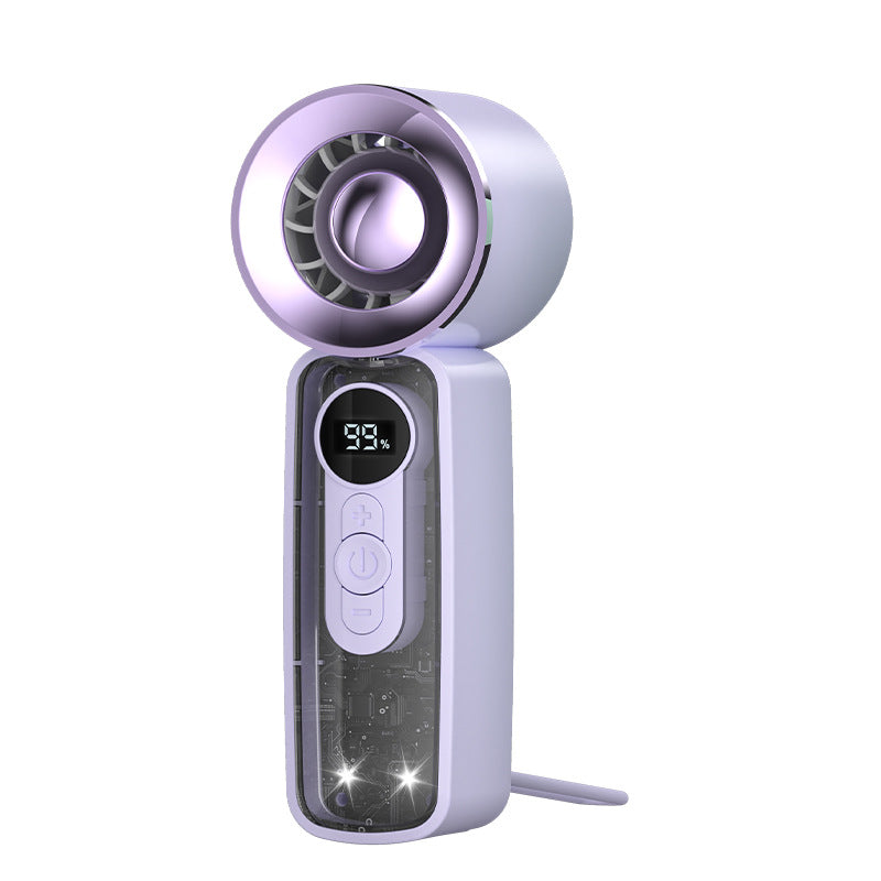 Unisex Portable Mini Dual Fan with LED Display and USB Charging Bowlift