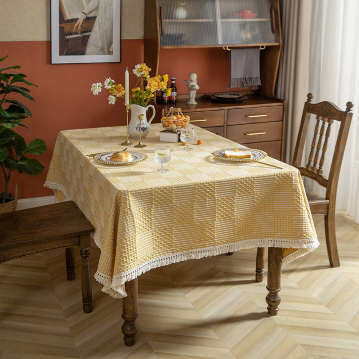 Textured Checkered Table Cover