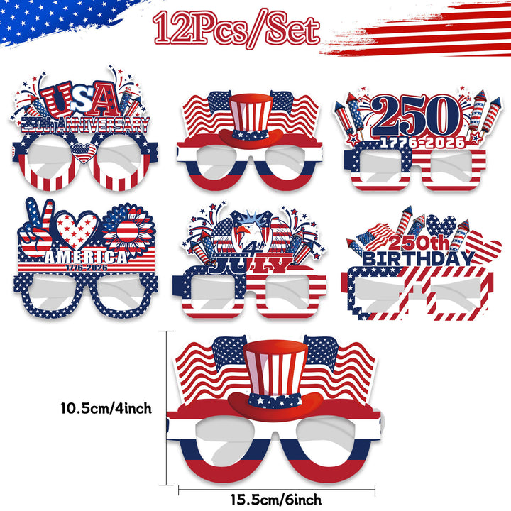 Unisex nan extravagant party glasses made of sturdy cardboard with alternating party motifs Bowlift