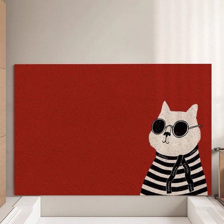 Cartoon Cat-Themed Entrance Mat Bowlift