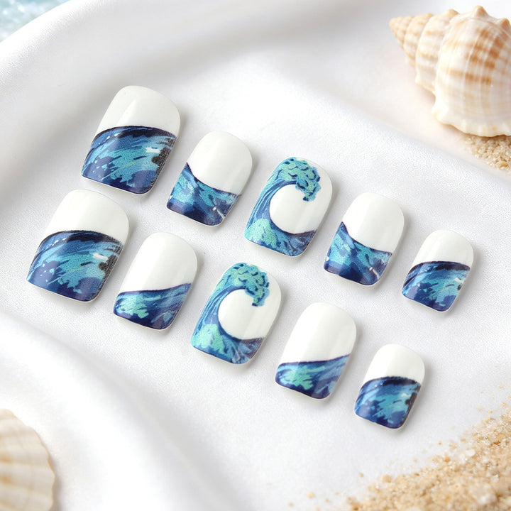 Artistic Ocean Wave Nail Art Set Bowlift
