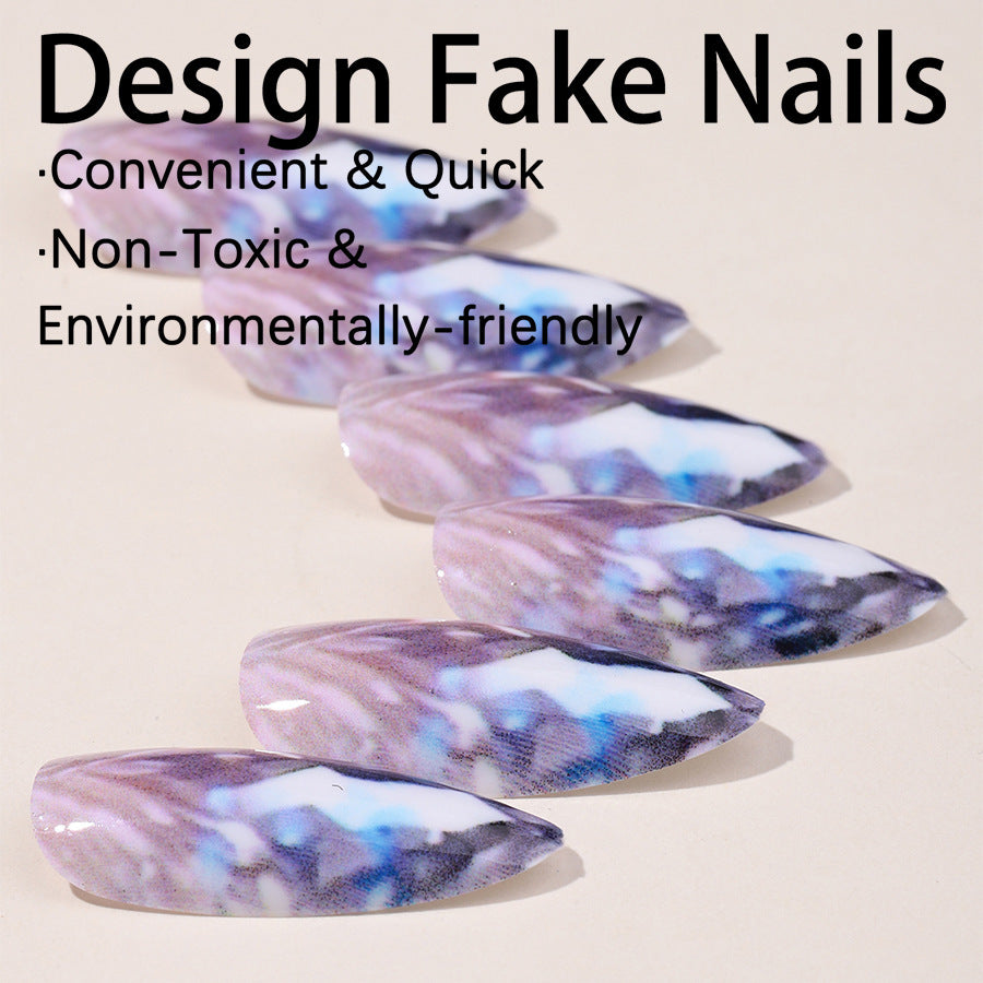 Stylish artificial nail set with glittering ombre effect Bowlift