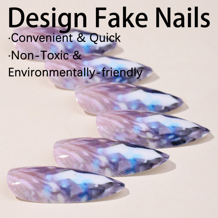 Stylish artificial nail set with glittering ombre effect Bowlift