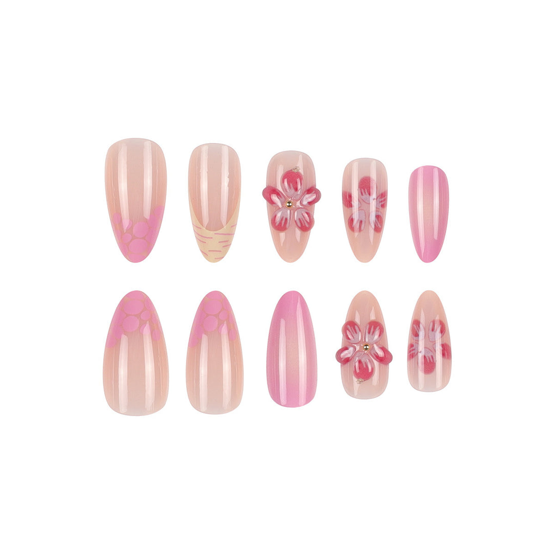 Floral-Inspired Elegant Press-On Nail Set Bowlift