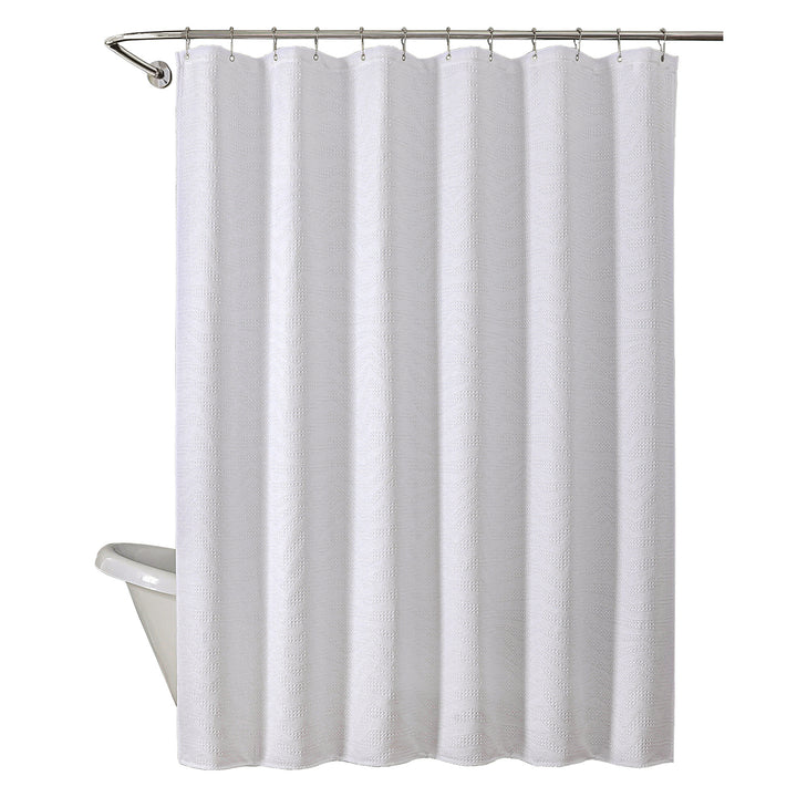 Textured Leaf Pattern Shower Curtain Bowlift