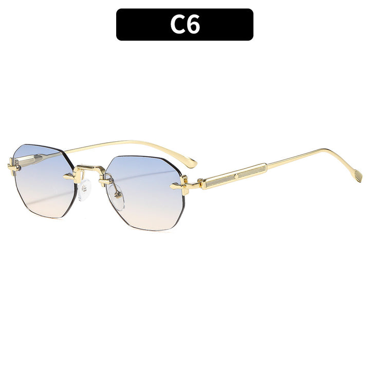 Octagonal Frame Sunglasses with Premium Metal Accents