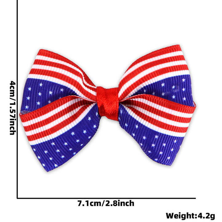 Ladies small pleated hair bow made of grosgrain ribbon with medium knot and mini alligator clip Bowlift