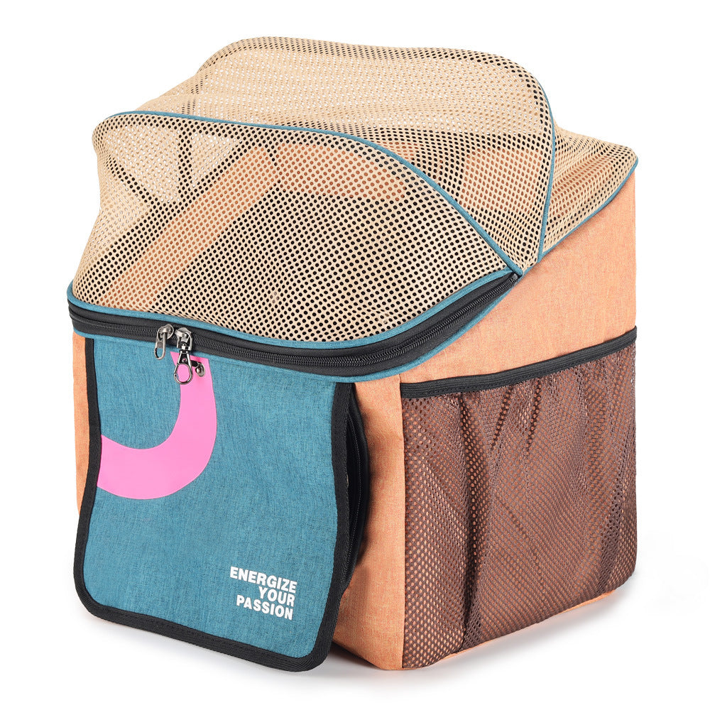 ventilated soft-sided pet carrier backpack with foldable mesh canopy Bowlift
