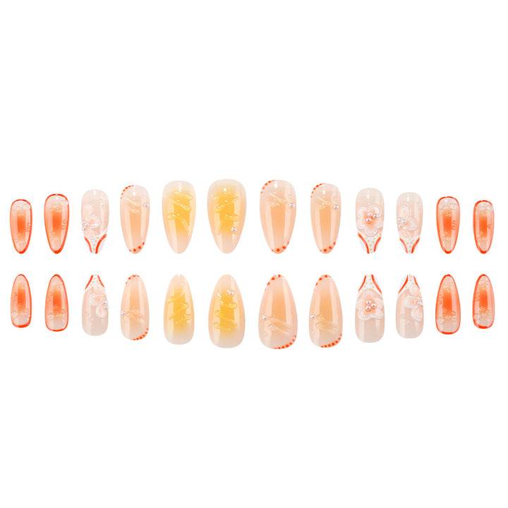 Floral Gel Press-On Nail Set Bowlift